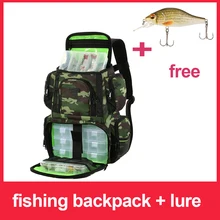 Lixada Рыбалка рюкзак Водонепроницаемый рыболовная наживка, катушка сумка регулируемый плечевой ремень рыболовные снасти Сумка для хранения+ рыболовные снасти Коробки