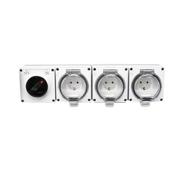 

EU SOCKET 4 output holes With switch control Open waterproof cover