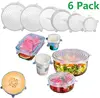 6pcs Silicone Cover Stretch Lids Reusable Airtight Food Wrap Covers Keeping Fresh Seal Bowl Stretchy Wrap Cover Kitchen Cookware ► Photo 1/6