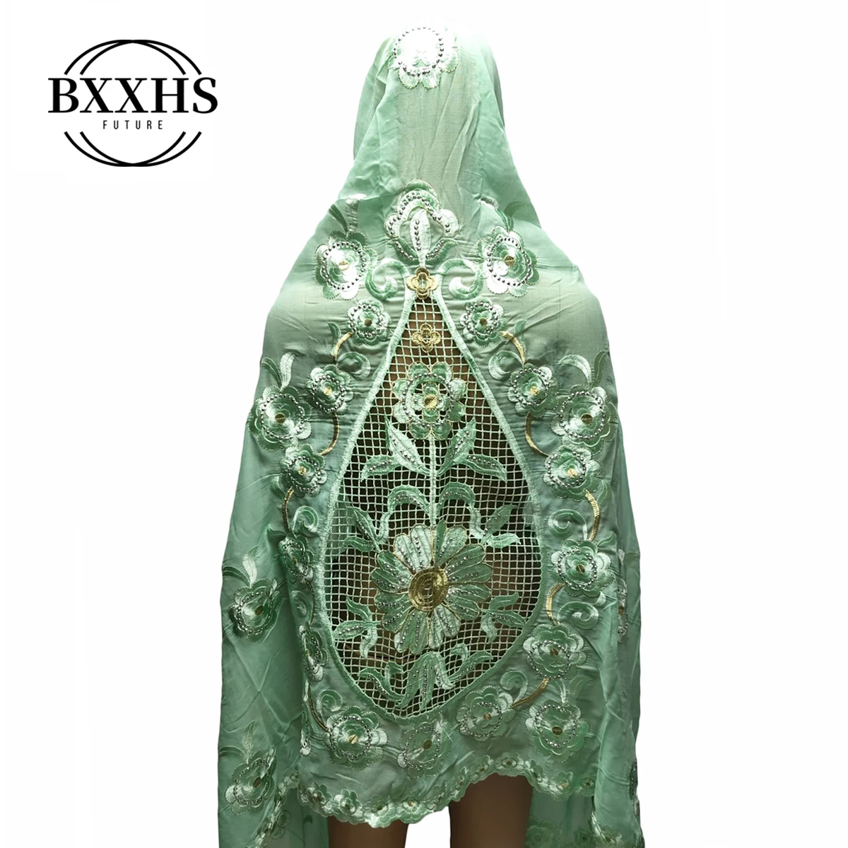 New Arrival African Women Cotton Scarfs Muslim Embroidery pray shawls Big Size Headscarf Pashmina
