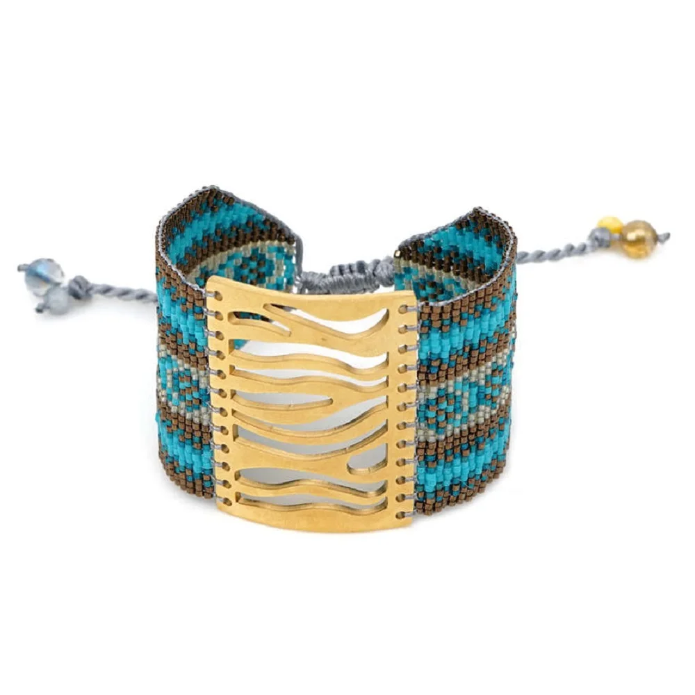 ZVZO MIYUKI Bracelet Sea Blue Beads Bracelets Bohemian Big Pulseras Mujer Moda 2019 Women Wave Jewelry Handmade Armband Loom | Украшения и