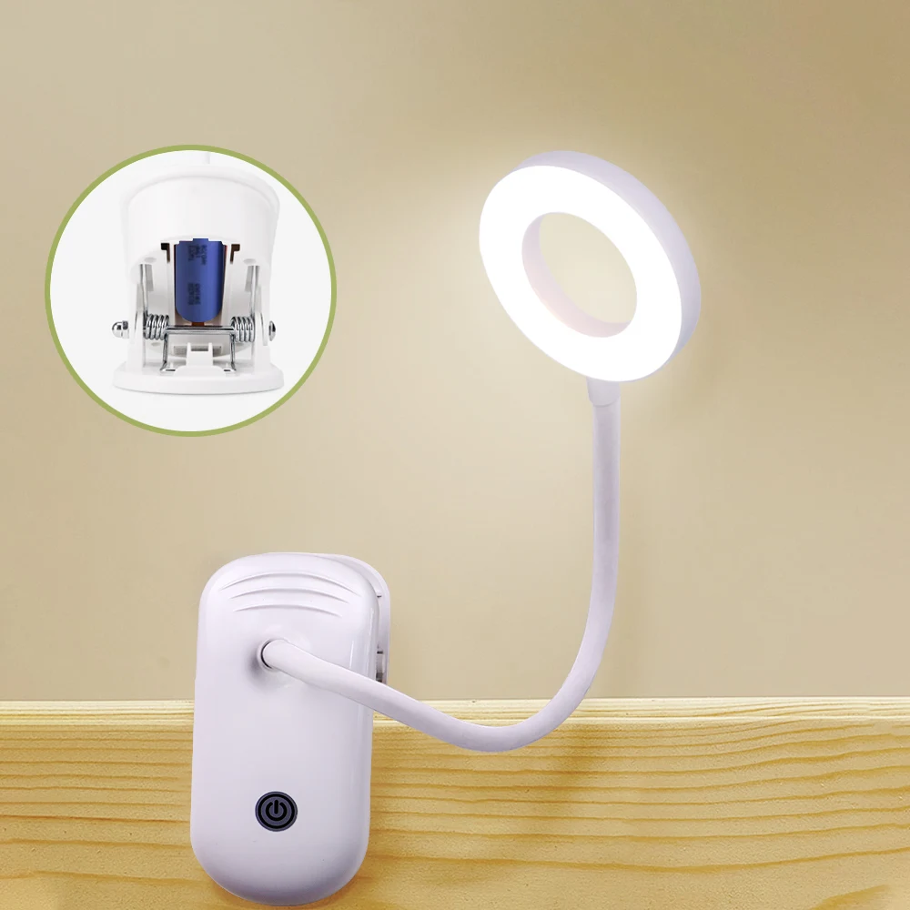 Креативный светодиодный Настольный светильник, 3 режима, сенсорный зажим, настольная лампа, 7000 K, защита глаз, настольный светильник, диммер, перезаряжаемый, USB светодиодный, настольная лампа
