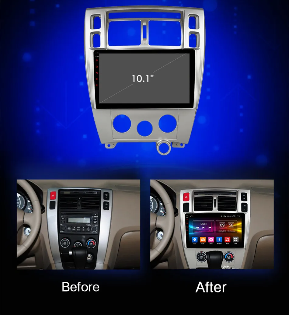 Clearance RoverOne Android 9.0 Octa Core Tucson Car Radio GPS For Hyundai Tucson 2005-2009 Touchscreen Multimedia Player Stereo Head Unit 4