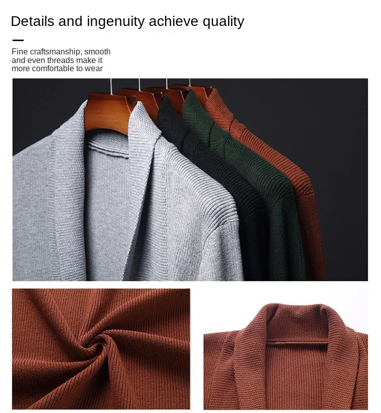Top Quality New Streetwear Brand Fashion Woolen Slim Knit Cardigan Men Japanese Sweater Casual Coats Jacket Mens Clothes 2023_voghion.com
