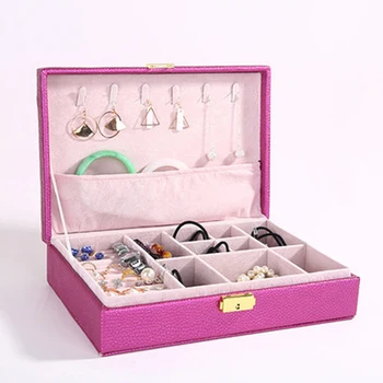 

4 Colors Travel Makeup Box Jewelry Display Large Capacity Storage Box PU Leather Watch Jewelry Box Casket for Decoration