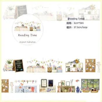 

Vintage Reading Time Washi Tapes Bullet Journal Masking Tape Adhesive Tape DIY Scrapbooking Washi Stickers
