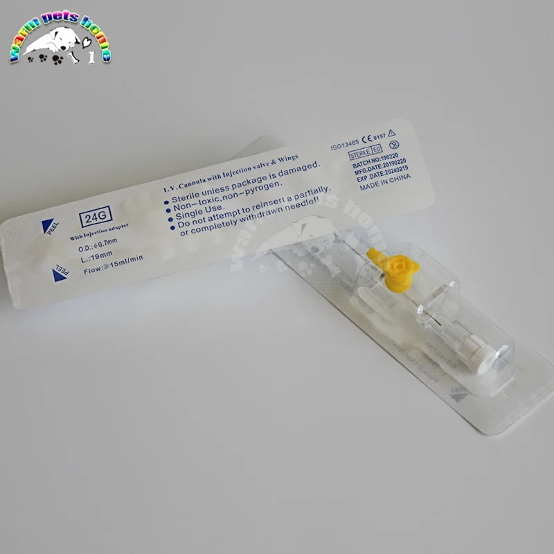 10-50pcs IV Cannula with Injection Port & Wings Sterile I V Catheters 20G 22G 24G Veterinary Equipment 4