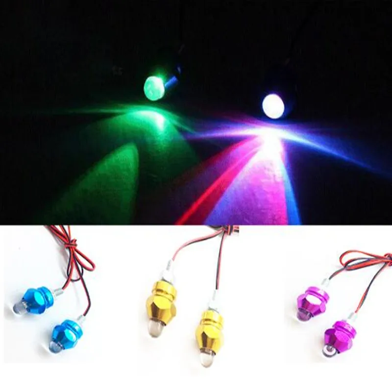 

2pcs/lot Motorcycle modification accessories LED Warning Flash Strobe Light bullet head lamp License Plate Screw Bolt Lamp