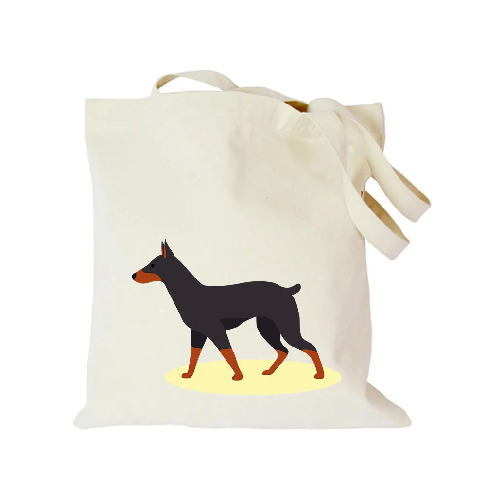 Оригинальная мультяшная собака, Холщовая Сумка, Заказная Эко сумка, сумки для покупок на заказ с логотипом таксы, овчарки, пуделя