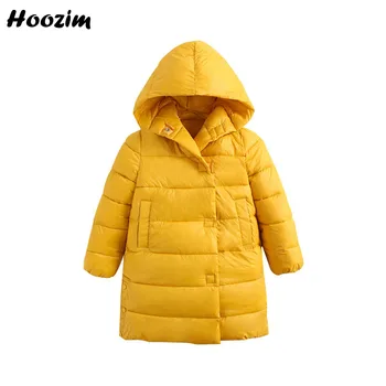 

High Street Winter Long Jacket for Girls 3-9 Years Army Green Parka Children New Fashion Thick Minimalist Solid Hooded Coat Boys