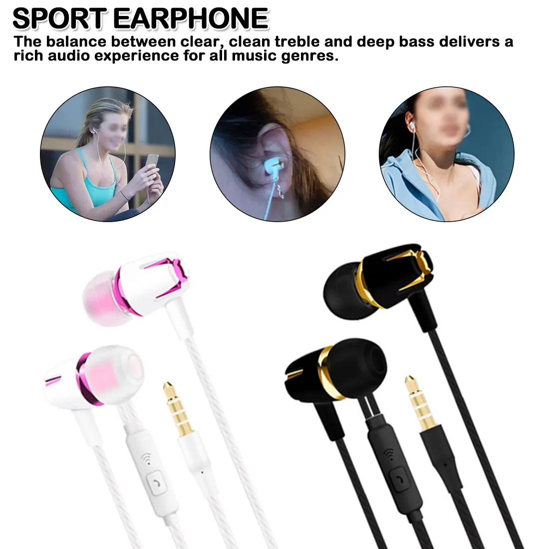 

In Ear Headset Earphone for Mobile Phone Super Bass Microphone 3.5mm For Iphone/ Xiaomi