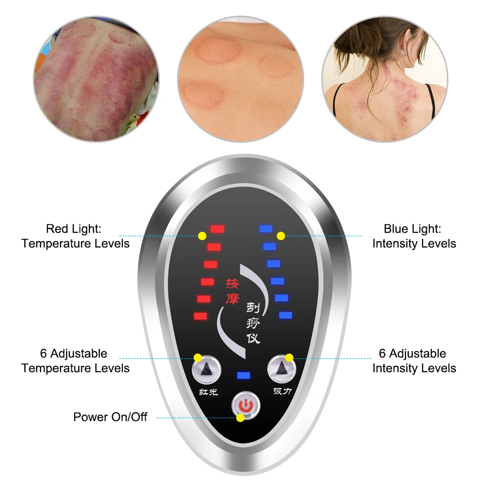 guasha recarregável massageador elétrico cupping massageador ventosa vácuo volta massagem corpo emagrecimento guasha dispositivo de cuidados de saúde