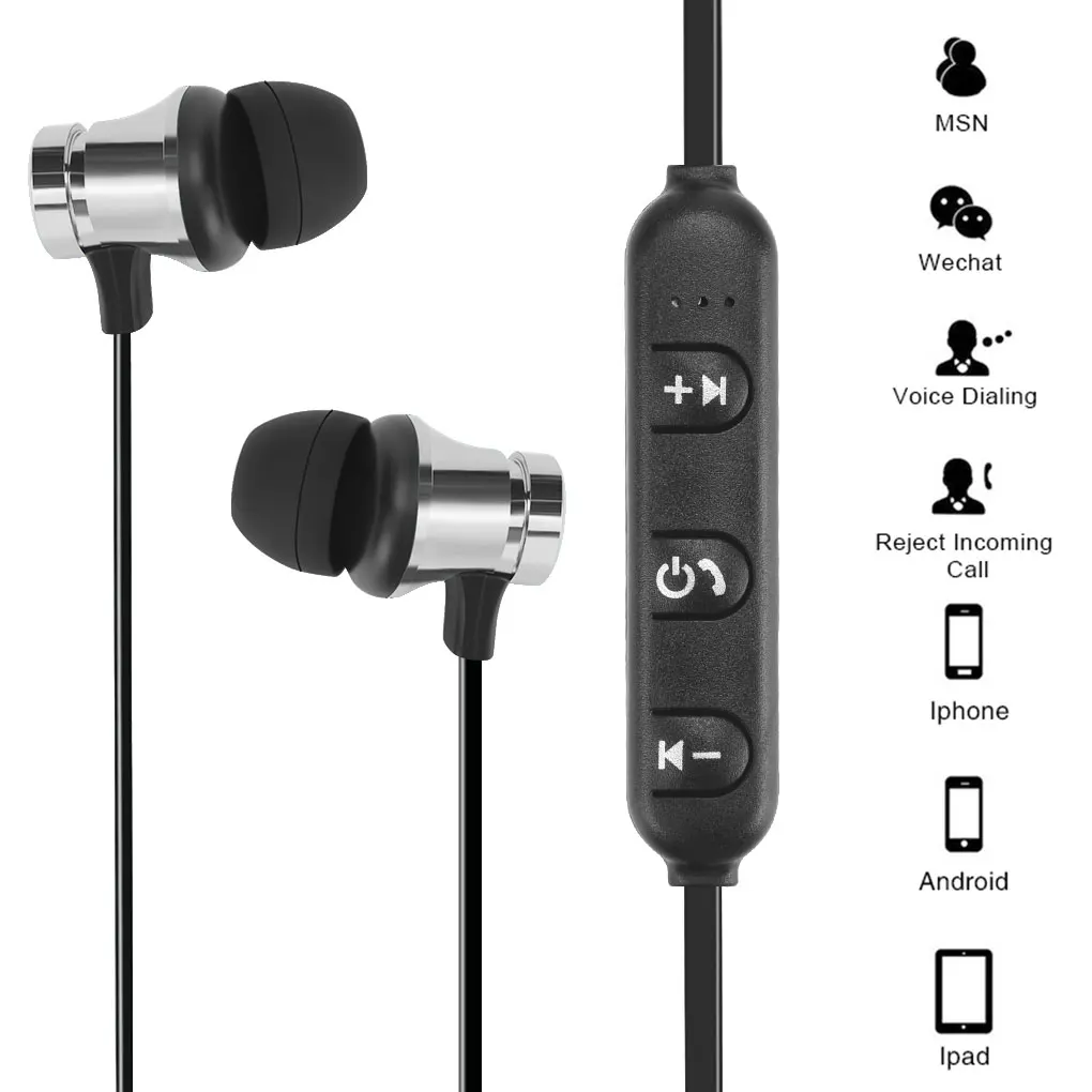 Магнитные Bluetooth беспроводные стерео наушники спортивная Гарнитура для iPhone samsung