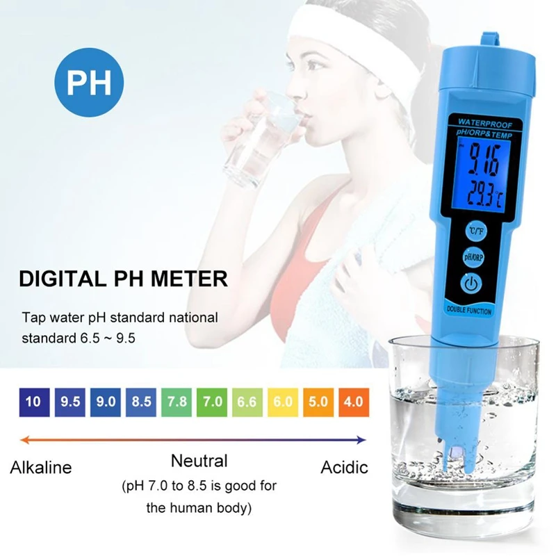 Ph-689 3 в 1 Ph/ОВП/темп счетчик воды обнаружения многопараметрический Цифровой Ph монитор качества воды синий пластик