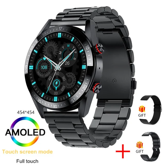 2022 New 454*454 AMOLED Screen Smart Watch Men Always Display The Time Bluetooth Call Local Music Smartwatch For Huawei Xiaomi 
