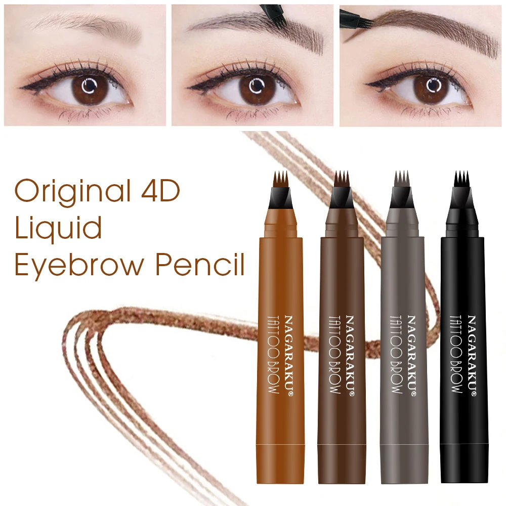 

NAGARAKU New Arrival Eyebrow Pencil Waterproof 3D Stereoscopic Liquid Four Color Head Sketch Line Eyebrow Refill Pencil Makeup