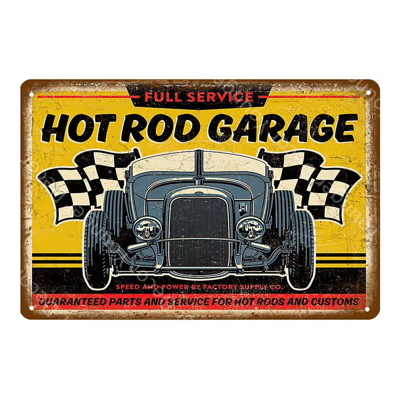 Hot Rod моторное масло металлические знаки папа гаражный Декор Автомобиль мотоциклы табличка для бара паба домашняя декоративная тарелка винтажный художественный плакат YI-054 - Цвет: YD4445I