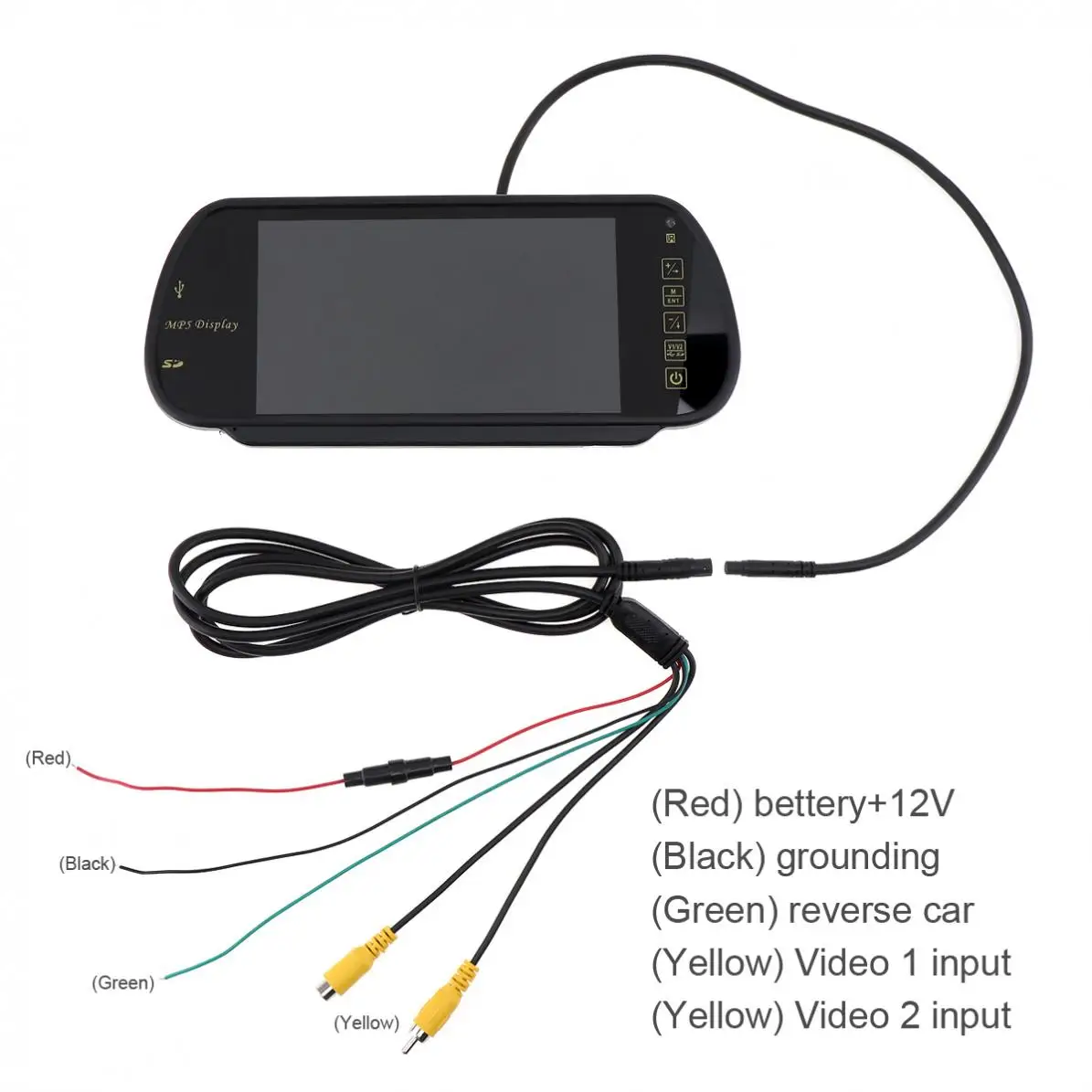 7 дюймов TFT lcd цветной экран автомобиля зеркало заднего вида монитор Поддержка SD/USB