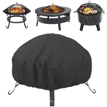 

Waterproof Polyester Fire Pit Cover Dusty Proof UV Protector Grill BBQ Shelter Outdoor Garden Yard Round Canopy Furniture Covers