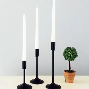 

Shining Party Black Metal Candle Holders, Wedding Centerpieces Candlesticks, Wedding Party Christmas Bar Home Decoration MJ80703