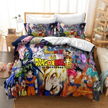 

Classic Dragon Ball Super Pattern Bedding Set Cartoon Anime 3d Printed Duvet Cover Pillowcase Twin Full Queen King Bedclothes