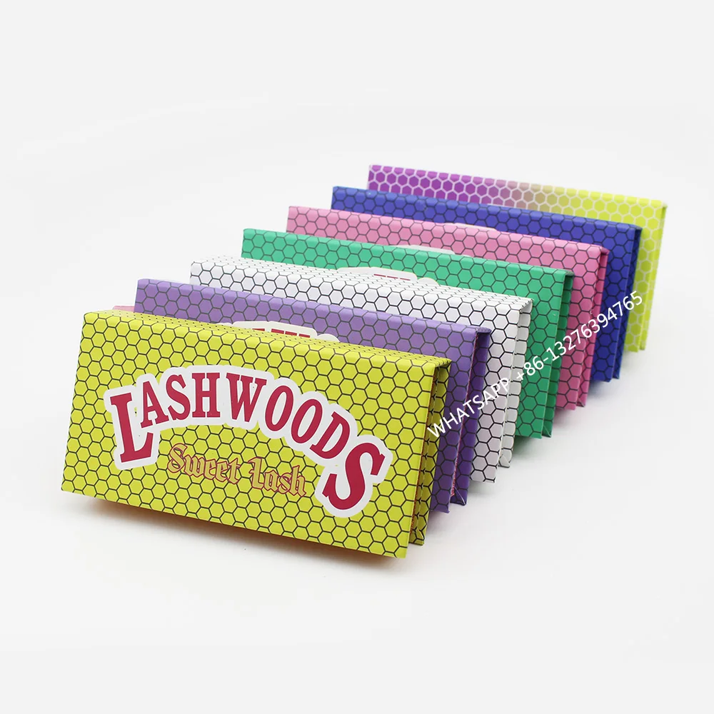 Mixed Color Lashwoods Lash Boxes With Tray Custom Lashbox Packaging WIth Logo Wholesale 20pcs Mink Eyelash Cases afbeelding