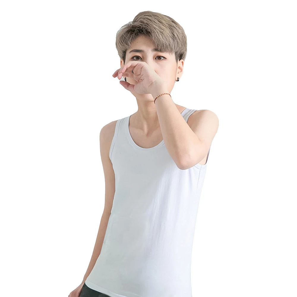Женская транс-гинекология плюс размер грудь утяжка для груди Tomboy Les хлопок длинный Повседневный дышащий спортивный крючок жилет для маек и бюстгальтеров - Цвет: Белый
