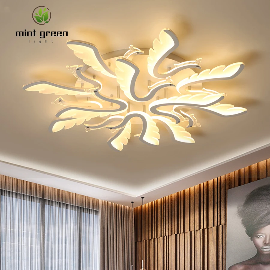 

Modern Ceiling Light with RC APP For Living room Resturant Dining Room two-colors Dimmable Pedent Lamp lightning Fixture