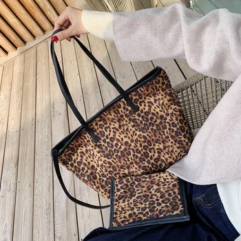 

Fashion Ladies Leopard Purses and Handbags Designer Female Shopping Bag Casual Big Tote Bag Luxury Shoulder Bags for Women Sac
