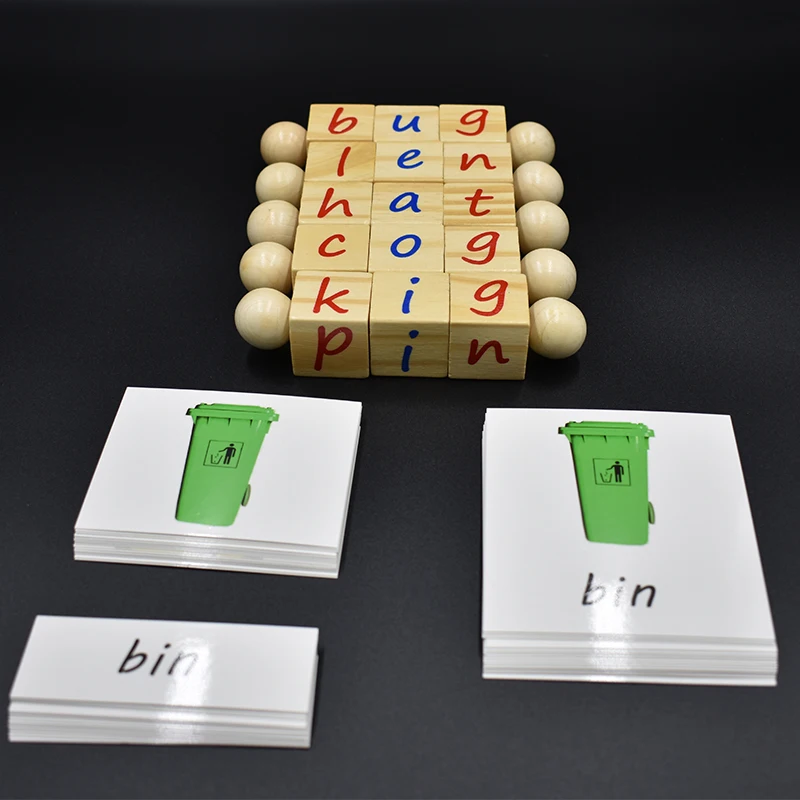 

Baby Montessori Educational Jigsaw Toy Alphabet Cube Spelling Words Game Learn English Cards Early Childhood Education Toys