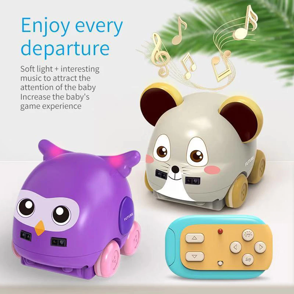 

1:32 Multi Functional Four-channel Wireless Remote Control Toy Car Obstacle Avoidance Following Mode Cartoon Car Animal Kids Toy