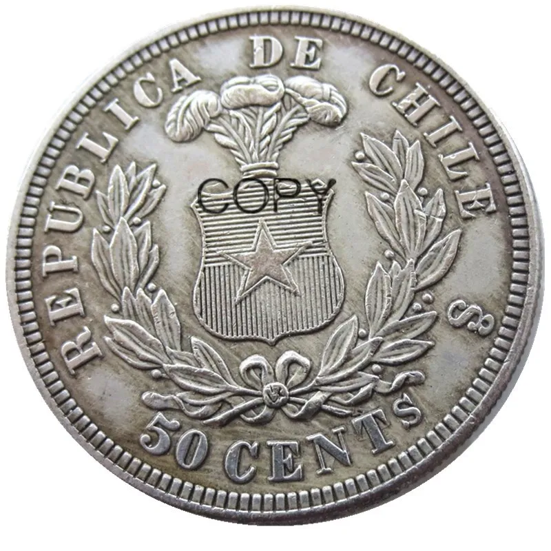 Чили 1868 0,5 песо посеребренные копии монет