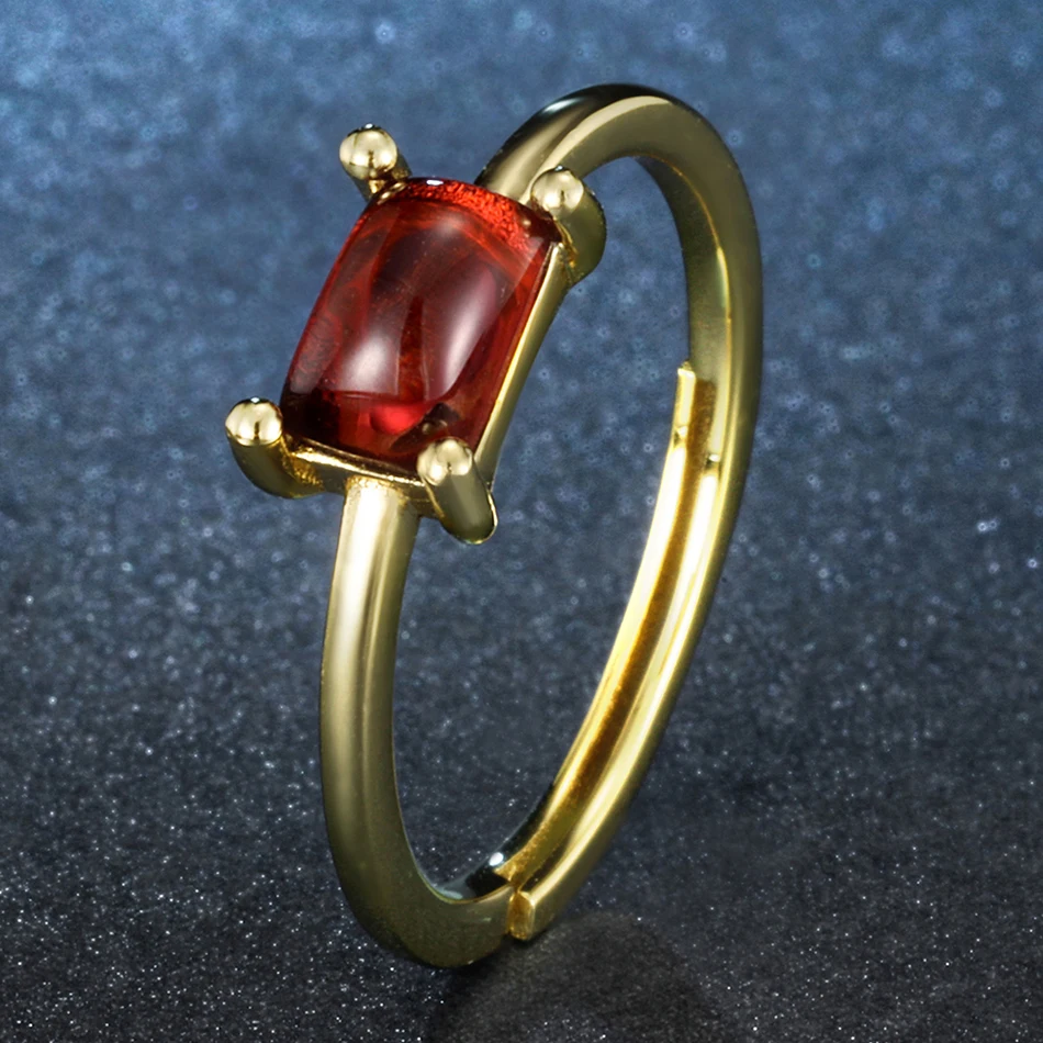 ALLNOEL 925 Sterling Silver 100%  Mozambic Garnet Stone Rings Jewelry Gift For Women  Luxury Fine Jewellry Wedding Jewelry NEW (5)