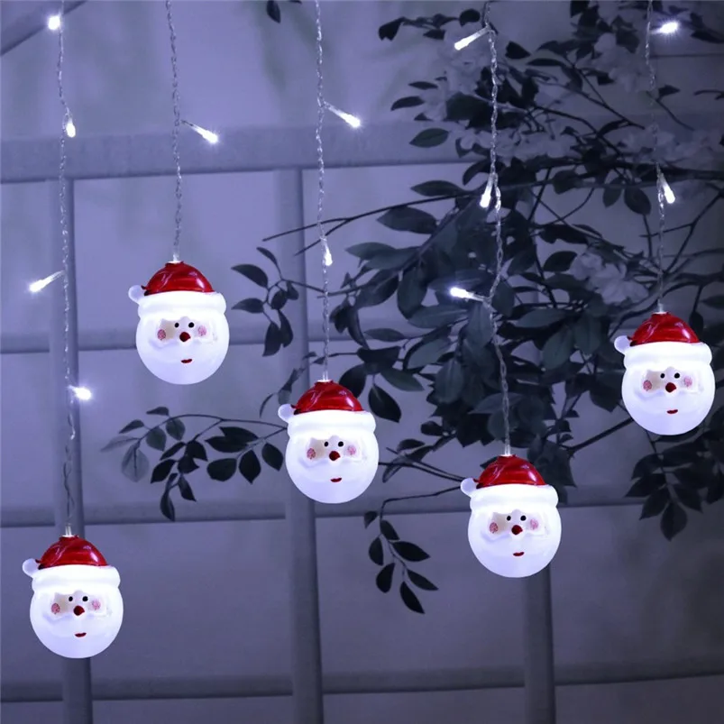 Christmas Santa Claus Garland Light Outdoor 3.5M Led String Lights Battery Window Curtain Fairy Luces Led Decoracion 40OCT2105