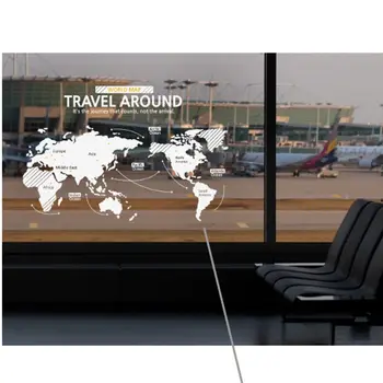 

Travel World Map Wall Stickers Large New Design Coffee Shop Pattern Decal Vinyl Poster Sticker