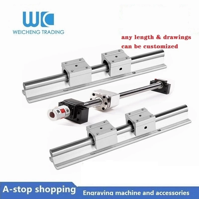US $158.90 SFU1605 Ball Screw Any LengthBKBF12Ekef12Fkff12 End Support Block1605 Nut HousingSBR20 Linear Rail SupportSBR20UU For Xyz