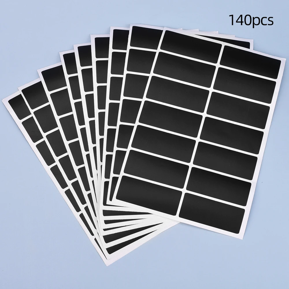 Removable Jar Labels Stickers Spice Organizer Storage Bottles Blackboard Tags 140pcs With White Chalk Pen