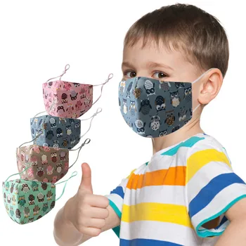

4PC Children Washable Adjustable Breathable Cartoon Cotton Mouth Face Mask Multifunctional Headband Washable Facemask Bandanas#3