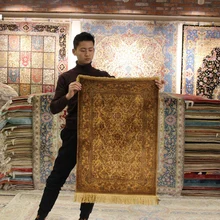 Yilong 2'x3' ручной работы из чистого шелка античный Восточный ковер(YXR154A-2x3