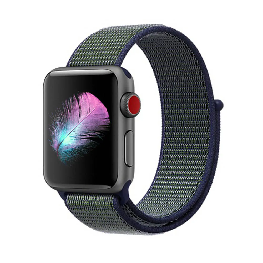 Midnight Fog Ремешок для наручных часов Apple Watch Series 5/4/3/2 40 мм 44 нейлон мягкий дышащий сменный ремешок Спортивные петли для наручных часов iwatch серии 4 38 мм 42 мм - Цвет ремешка: Midnight Fog