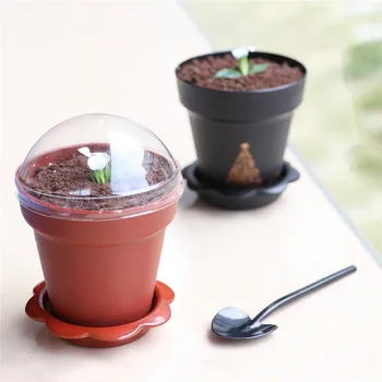 

High quality 170ml creative disposable dessert fruit cake plastic cup birthday wedding party DIY pudding ice cream cup with lid