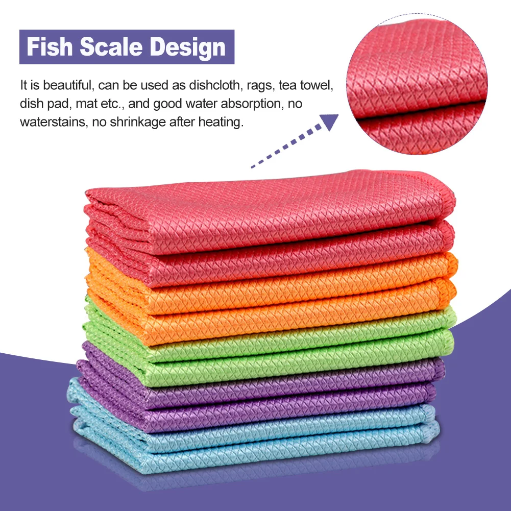10Pcs Kitchen Cleaning Towel Wipe Cloth For Car Window Glass Cleaning Towel Tool 