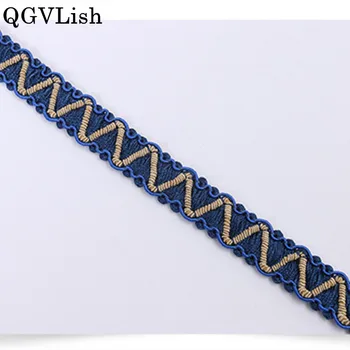 

QGVLish 15M/lot 1.6cm Wide Curtain Lace Trims Belt Ribbons DIY Sewing Sofa Stage Tablecloth Clothing Chair Edge Lace Trim Decor