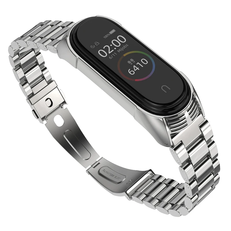 Ремешок для Xiaomi mi, 4 ремешка, металлический браслет из нержавеющей стали mi Band 3, совместимый браслет, браслеты Pulseira mi band3 Correa, стиль