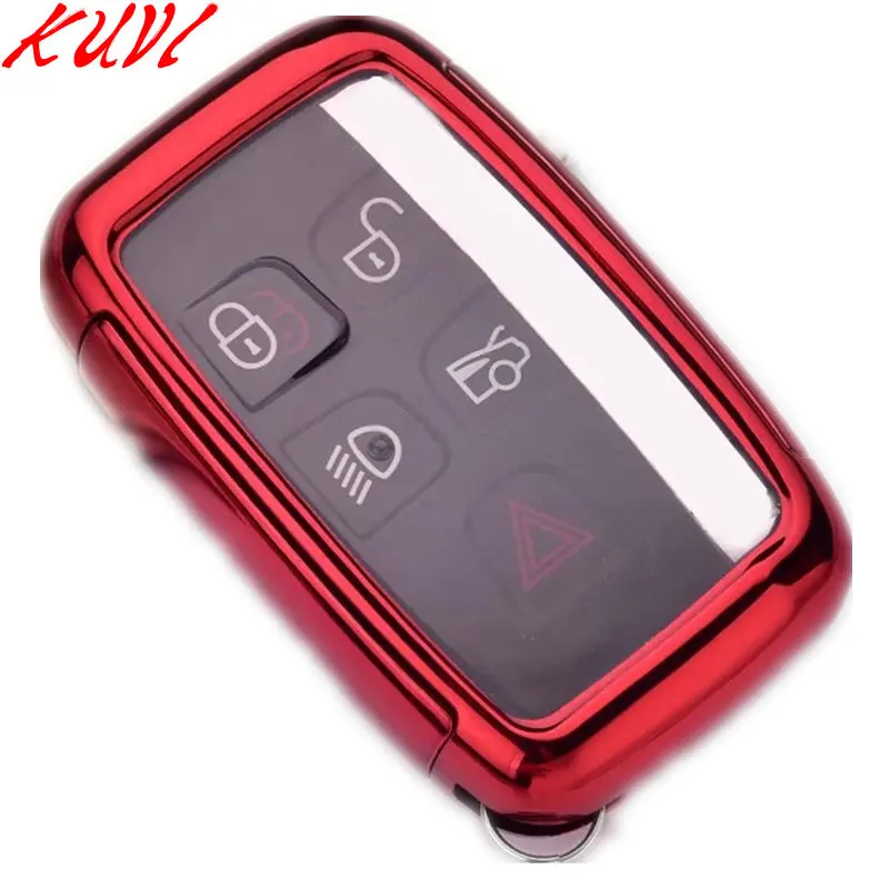red Мягкий чехол для ключей автомобиля из ТПУ для Land Rover A9 Range Rover Sport Evoque Freelander 2 Jaguar XE XJ XJL XF C-X16 V12 гитара F X Typ - Название цвета: red