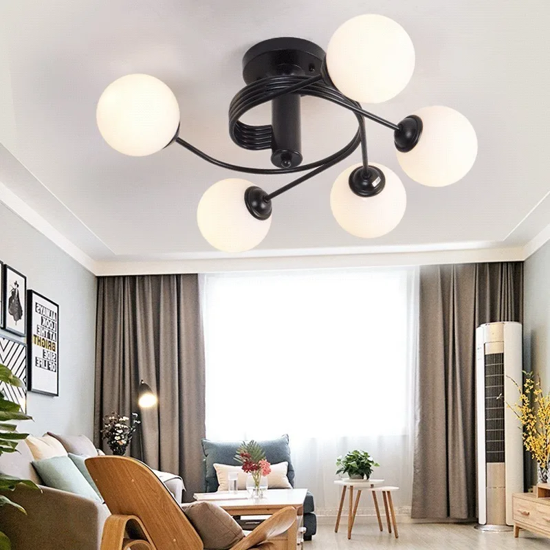

Industrial Iron Ceiling Light Living Room Lighting Nordic 220V E27 LED Lamp