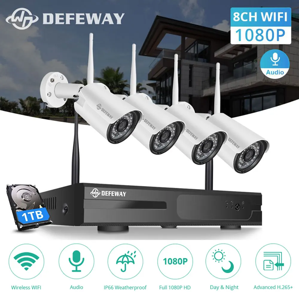 Камера видеонаблюдения DEFEWAY инфракрасная беспроводная камера безопасности с