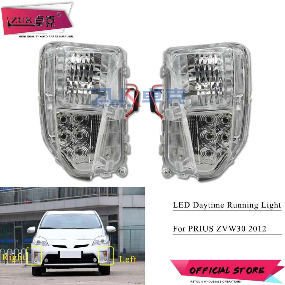 

ZUK LED Daytime Driving Light Front Bumper Turn Signal Light Marker Fog Lamp For Toyota For Prius 2012 2013 2014 2015