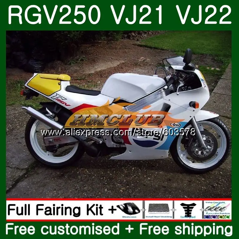 RGV-250 для SUZUKI SAPC VJ21 RGV250 88 89 90 91 92 93 17CL. 59 глянцевый белый VJ22 RGV 250 1988 1989 1990 1991 1992 1993 обтекатели - Цвет: No. 1