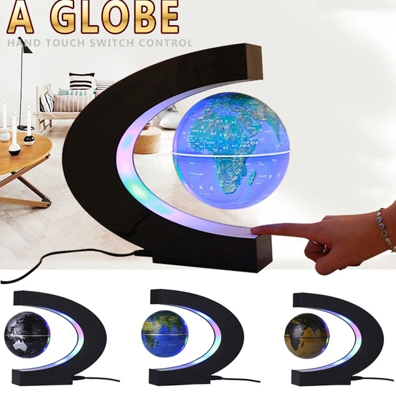 

Globe Lamp Black/Gold/Blue Suspension Study Night Light Bedroom Decoration Terrestrial Globe Light C Shape Living Room Home DIY